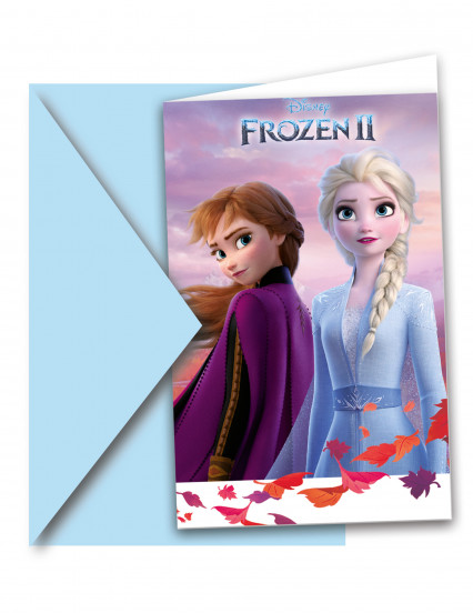 6 Cartons d'invitations et enveloppes La Reine des Neiges 2™ 6 Cartons d'invitations et enveloppes La Reine des Neiges 2™