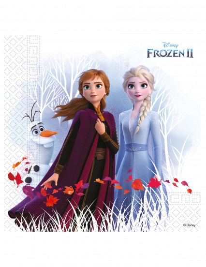 20 Serviettes en papier compostable La Reine des Neiges 2™ 33 x 33 cm 20 Serviettes en papier compostable La Reine des Neiges 2™ 33 x 33 cm