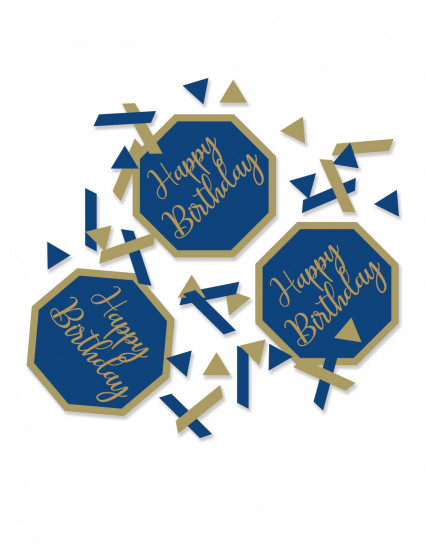 Confettis de table happy birthday marbre bleus et dorés 14 g Confettis de table happy birthday marbre bleus et dorés 14 g
