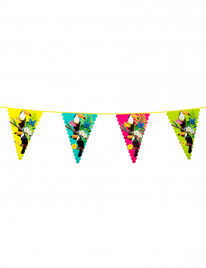 Guirlande fanions en plastique toucan 45 x 30 cm 6 m Guirlande fanions en plastique toucan 45 x 30 cm 6 m
