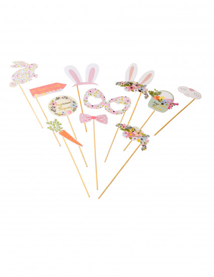 Kit photobooth lapinou liberty pâques 11 accessoires Kit photobooth lapinou liberty pâques 11 accessoires
