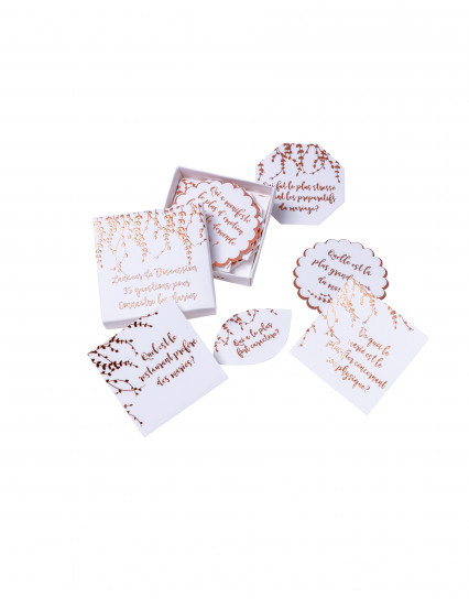 35 Cartes lanceur de discussion végétal rose gold 7 x 7 cm 35 Cartes lanceur de discussion végétal rose gold 7 x 7 cm