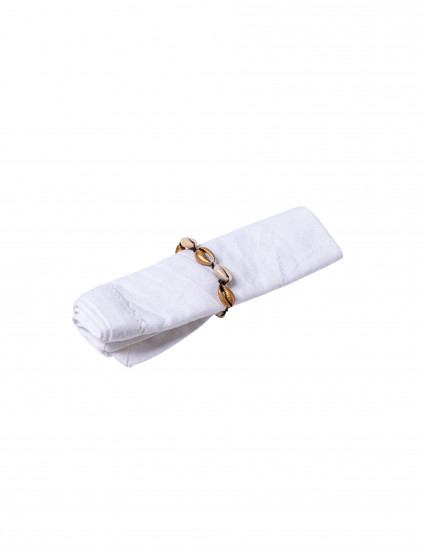 4 Ronds de serviettes coquillages naturels et dorés 5 cm 4 Ronds de serviettes coquillages naturels et dorés 5 cm