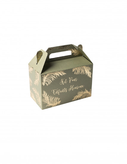 6 Boites kit enfants heureux pampa kaki et dorure or 18 x 12 x 10 cm 6 Boites kit enfants heureux pampa kaki et dorure or 18 x 12 x 10 cm