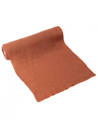 Chemin de table gaze de coton terracotta vieux rose 30 cm x 3 m Chemin de table gaze de coton terracotta vieux rose 30 cm x 3 m