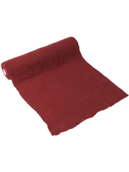 Chemin de table gaze de coton terracotta bordeaux 30 cm x 3 m Chemin de table gaze de coton terracotta bordeaux 30 cm x 3 m