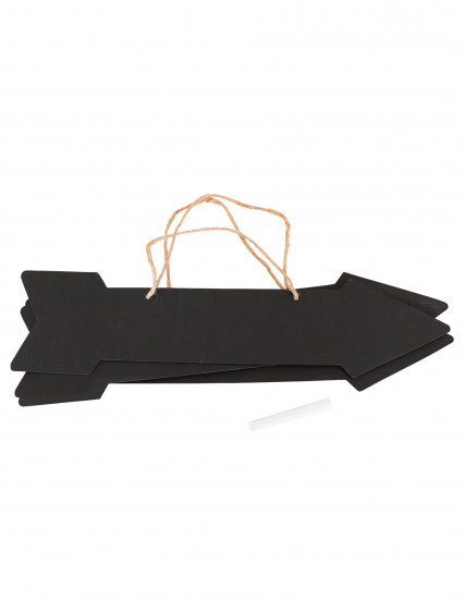 3 Flèches signalétiques ardoise avec craie 41 x 10 cm 3 Flèches signalétiques ardoise avec craie 41 x 10 cm