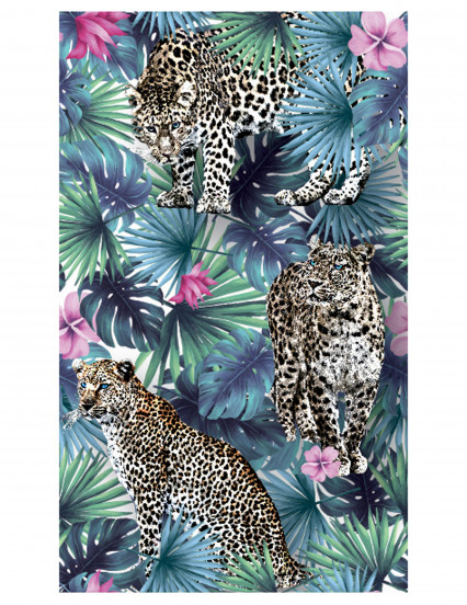 Chemin de table en tissu non tissé léopard jungle 30 cm x 5 m Chemin de table en tissu non tissé léopard jungle 30 cm x 5 m