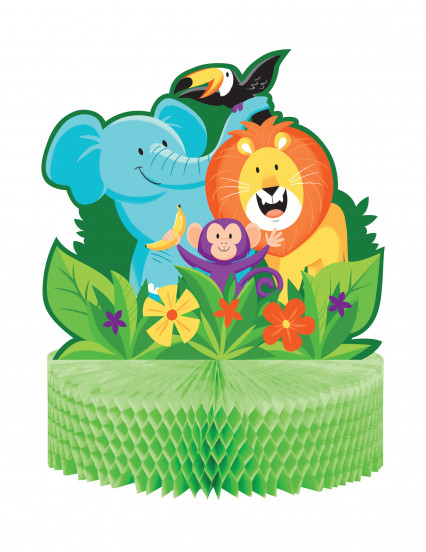 Centre de table en papier alvéolé Jungle Safari 28 x 23 cm Centre de table en papier alvéolé Jungle Safari 28 x 23 cm
