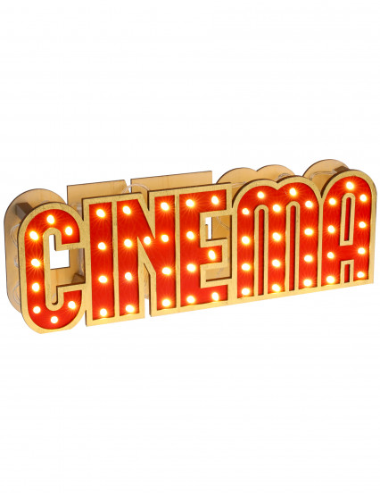 Décoration lumineuse en bois Cinéma 30 x 4 x 10 cm Décoration lumineuse en bois Cinéma 30 x 4 x 10 cm