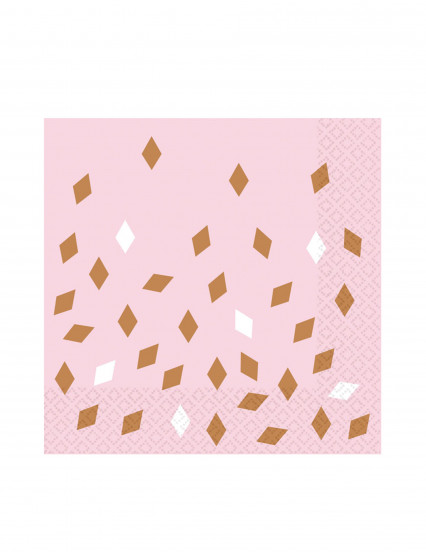 16 Serviettes en papier roses confettis rose gold 33 x 33 cm 16 Serviettes en papier roses confettis rose gold 33 x 33 cm