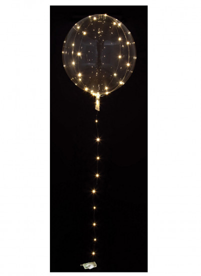 Ballon bulle cristal transparent avec LED blanches 25-30 cm Ballon bulle cristal transparent avec LED blanches 25-30 cm
