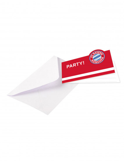 8 Cartes d'invitations avec enveloppes FC Bayern Munich™ 13 x 8 cm 8 Cartes d'invitations avec enveloppes FC Bayern Munich™ 13 x 8 cm