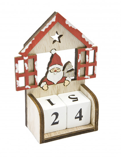 Calendrier de l'avent cubes en bois père noël 11,5 x 8,5 cm Calendrier de l'avent cubes en bois père noël 11,5 x 8,5 cm
