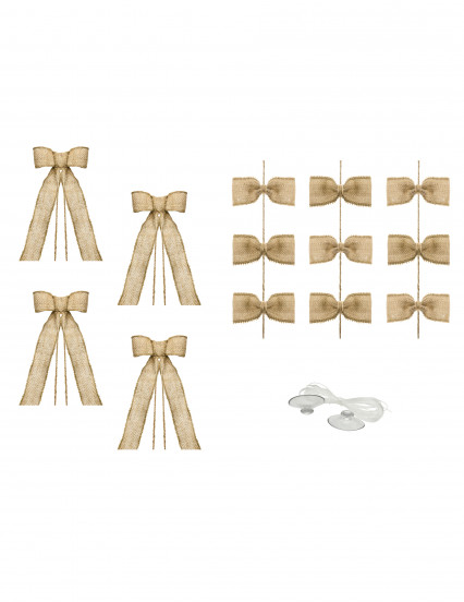 Kit décoration de voiture en jute 6 pièces Kit décoration de voiture en jute 6 pièces
