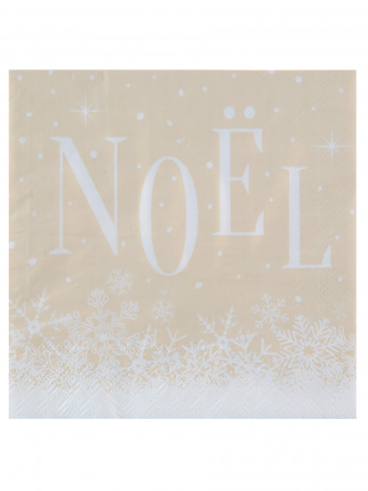 20 Petites serviettes en papier Noël enneigé beige 16,5 x 16,5 cm 20 Petites serviettes en papier Noël enneigé beige 16,5 x 16,5 cm