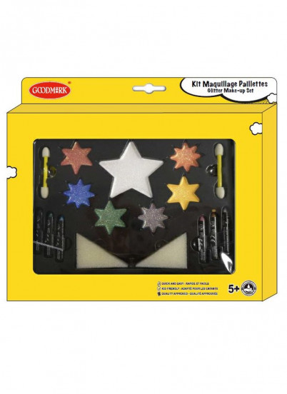 Kit maquillage paillettes étoiles avec accessoires Kit maquillage paillettes étoiles avec accessoires