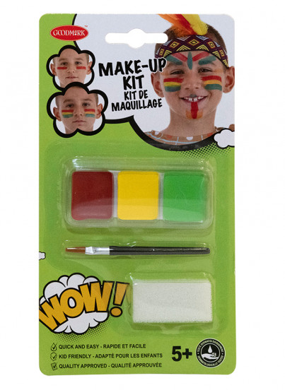 Kit maquillage indien avec pinceau et éponge enfant Kit maquillage indien avec pinceau et éponge enfant