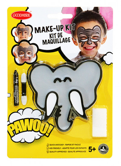 Kit maquillage éléphant avec pinceau et éponge enfant Kit maquillage éléphant avec pinceau et éponge enfant