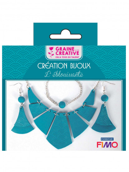 Kit création de bijoux parure turquoise 12,5 x 13 cm Kit création de bijoux parure turquoise 12,5 x 13 cm