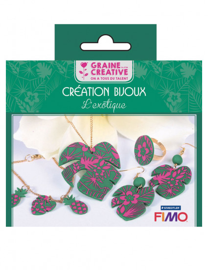 Kit création de bijoux parure tropicale 12,5 x 13 cm Kit création de bijoux parure tropicale 12,5 x 13 cm