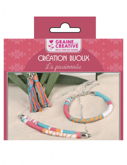 Kit création de bijoux parure multicolore 12,5 x 13 cm Kit création de bijoux parure multicolore 12,5 x 13 cm