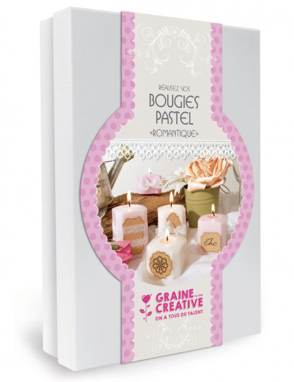 Kit création de bougies romantiques pastel 19,5 x 27,5 cm Kit création de bougies romantiques pastel 19,5 x 27,5 cm