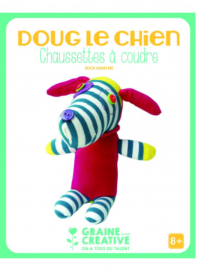 Kit chaussettes à coudre Doug le chien 15 x 19 x 18 cm Kit chaussettes à coudre Doug le chien 15 x 19 x 18 cm