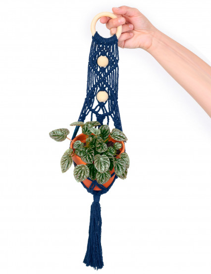 Kit macramé suspension plante bleue 10 x 60 cm Kit macramé suspension plante bleue 10 x 60 cm