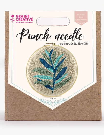 Kit de broderie Punch needle feuillage 20 cm Kit de broderie Punch needle feuillage 20 cm