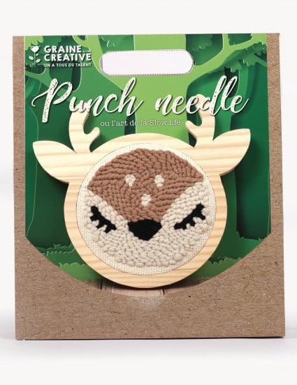 Kit de broderie Punch needle biche 15 cm Kit de broderie Punch needle biche 15 cm