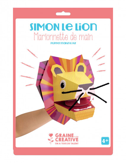 Marionnette de main en carton Simon le lion 20,5 x 29 cm Marionnette de main en carton Simon le lion 20,5 x 29 cm