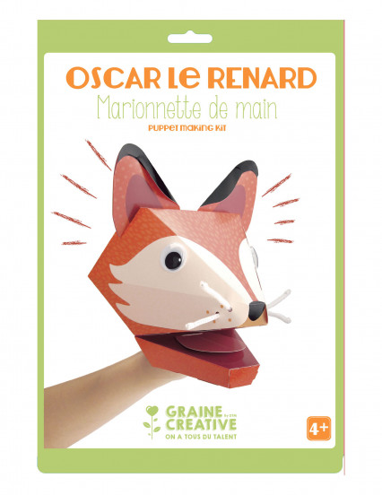 Marionnette de main en carton Oscar le renard 20,5 x 29 cm Marionnette de main en carton Oscar le renard 20,5 x 29 cm