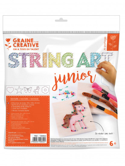 Kit string art junior Thème nature 22 x 26,5 cm Kit string art junior Thème nature 22 x 26,5 cm