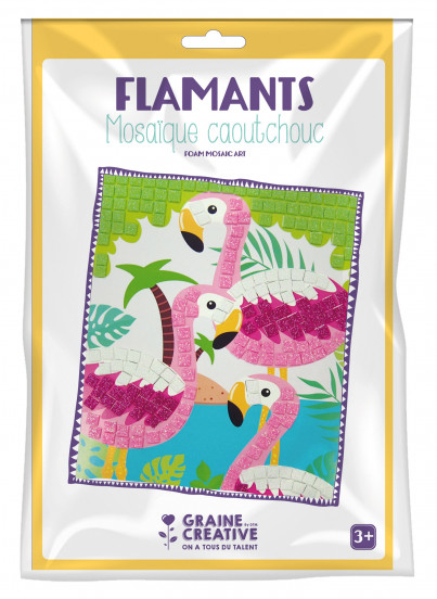 Kit mosaïque en caoutchouc souple Flamant rose 19 x 27,5 cm Kit mosaïque en caoutchouc souple Flamant rose 19 x 27,5 cm