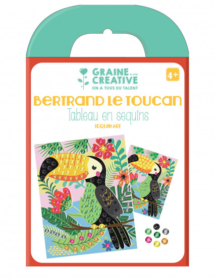 Tableau en sequins Toucan 19 x 15 cm Tableau en sequins Toucan 19 x 15 cm