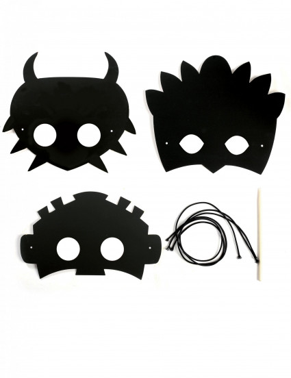 3 Masques plats à gratter en carton Aventure 3 Masques plats à gratter en carton Aventure