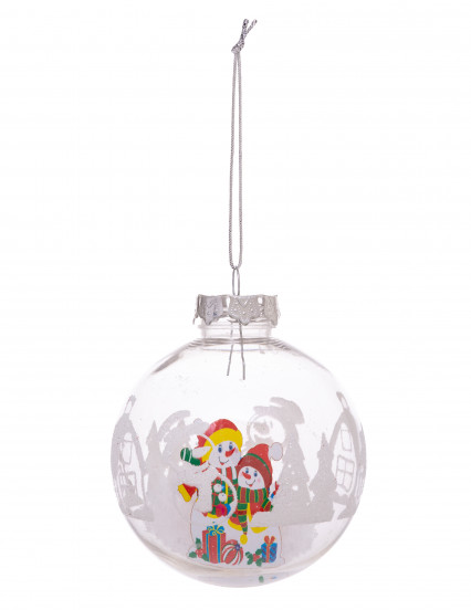 Boule de noël transparente personnages de Noël 8 cm modèle aléatoire Boule de noël transparente personnages de Noël 8 cm modèle aléatoire