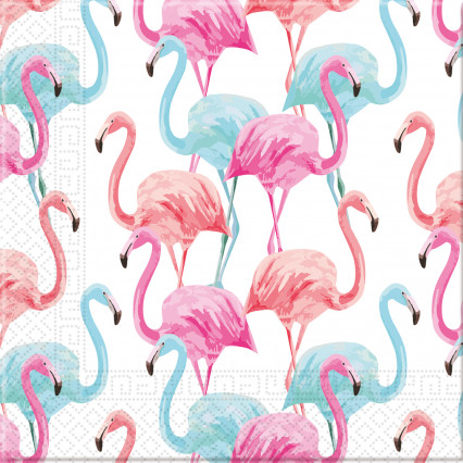 20 Serviettes en papier home compostable flamants colorés 33 x 33 cm 20 Serviettes en papier home compostable flamants colorés 33 x 33 cm