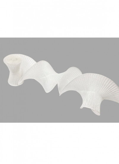 Suspension ruban plissé armé brillant blanc 12 cm x 2,5 m Suspension ruban plissé armé brillant blanc 12 cm x 2,5 m