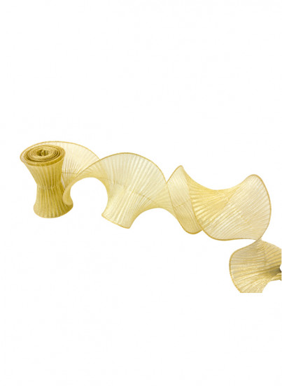 Suspension ruban plissé armé brillant or 12 cm x 2,5 m Suspension ruban plissé armé brillant or 12 cm x 2,5 m