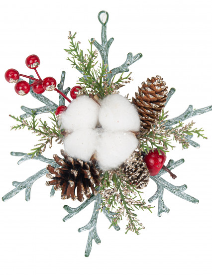 Centre de table flocon nature paillettes champagne 19,5 cm Centre de table flocon nature paillettes champagne 19,5 cm