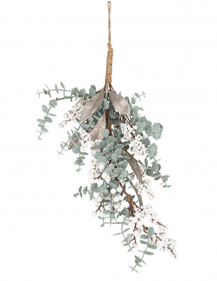 Descente de branches eucalyptus paillettes irisées 56 cm Descente de branches eucalyptus paillettes irisées 56 cm