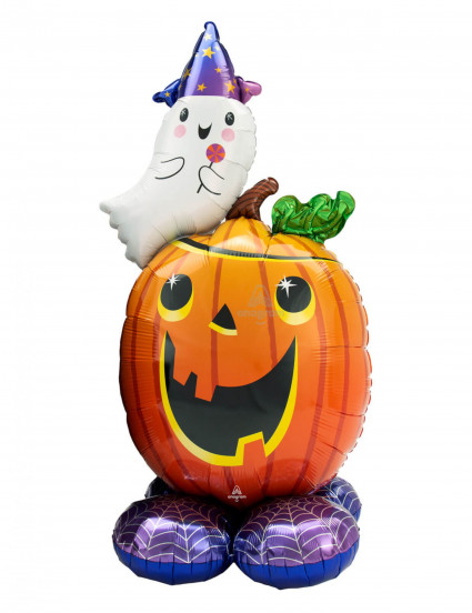 Ballon aluminium géant AirLoonz citrouille d'Halloween 142 x 71 cm Ballon aluminium géant AirLoonz citrouille d'Halloween 142 x 71 cm