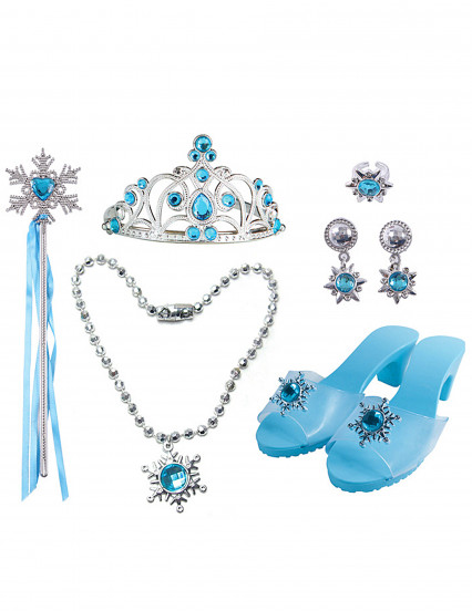 Kit de 6 accessoires princesse bleue fille Kit de 6 accessoires princesse bleue fille