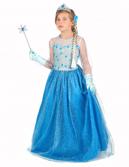 Déguisement et accessoires de princesse des glaces bleue fille Déguisement et accessoires de princesse des glaces bleue fille