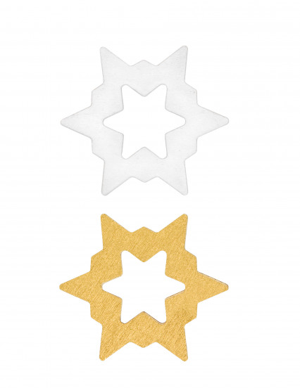 8 Confettis de table en bois étoiles blanches et or 5 x 4,4 cm 8 Confettis de table en bois étoiles blanches et or 5 x 4,4 cm