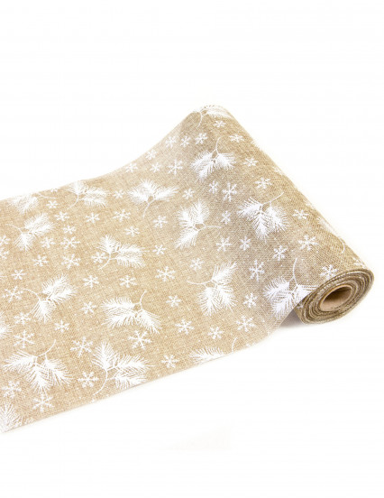 Chemin de table en toile de jute naturelle polaire 4 m x 28 cm Chemin de table en toile de jute naturelle polaire 4 m x 28 cm
