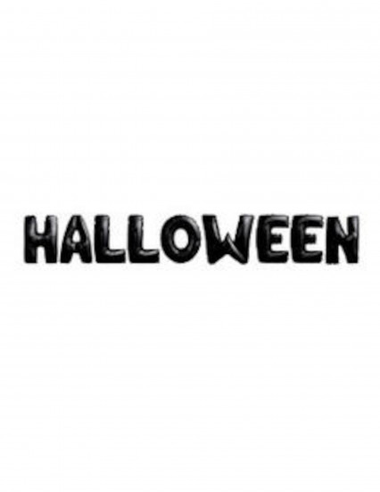Guirlande ballons aluminium Halloween lettres noires 40 cm Guirlande ballons aluminium Halloween lettres noires 40 cm