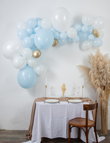 Kit arche de 57 ballons bleue et blanche Kit arche de 57 ballons bleue et blanche